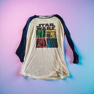 Star Wars 3/4 Sleeve Ladies Graphic Tee Shirt
